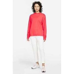 Nike Storm Fit Golf Top Women's XL Fusion Red Round‎ Neck Long Sleeve Zipper